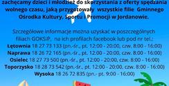 Wakacje 2025 - GOKSiP Jordanów zaprasza
