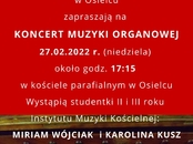 Koncert Muzyki Organowej w Osielcu